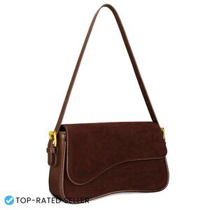 Mini Hobo Shoulder Bag Suede Purse Detachable Straps Trendy Chic Elegant
